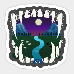 Fang landscape Sticker